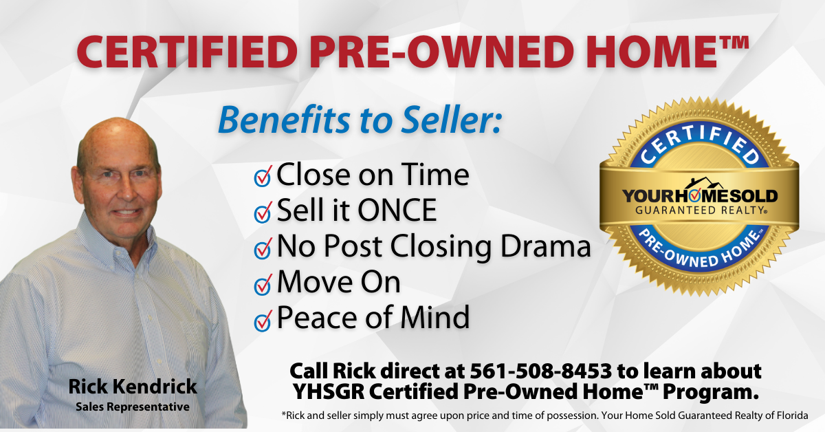 Certified Pre-Owned Home Program Your Home Sold Guaranteed Realty YHSGR 