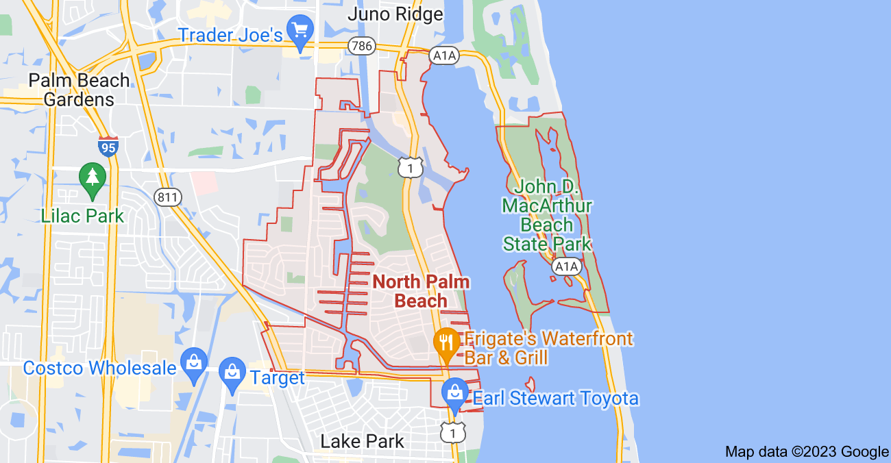 Map of North Palm Beach home to sell area
